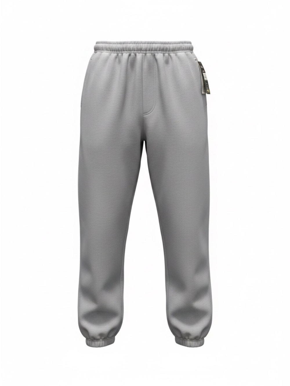 Men's Light Gray Fleece Joggers with Elastic Waist NWT